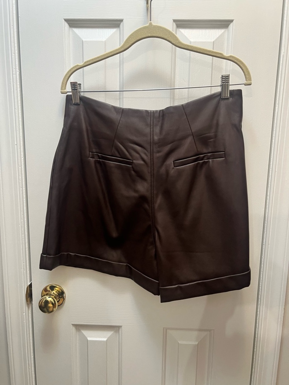 Anthropologie Avec Les Filles Faux Leather High-Rise Shorts Sz L - Picture 3 of 5